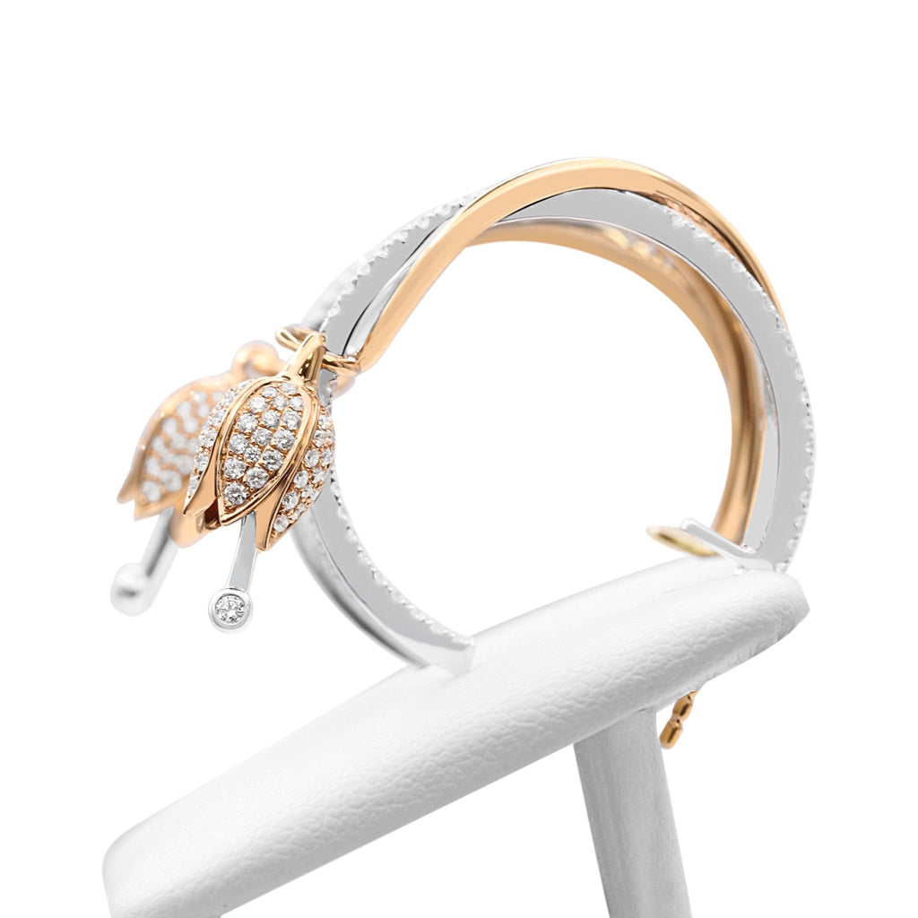 used Boodles Maymay Tulip Design Diamond Hoop/Drop Earrings