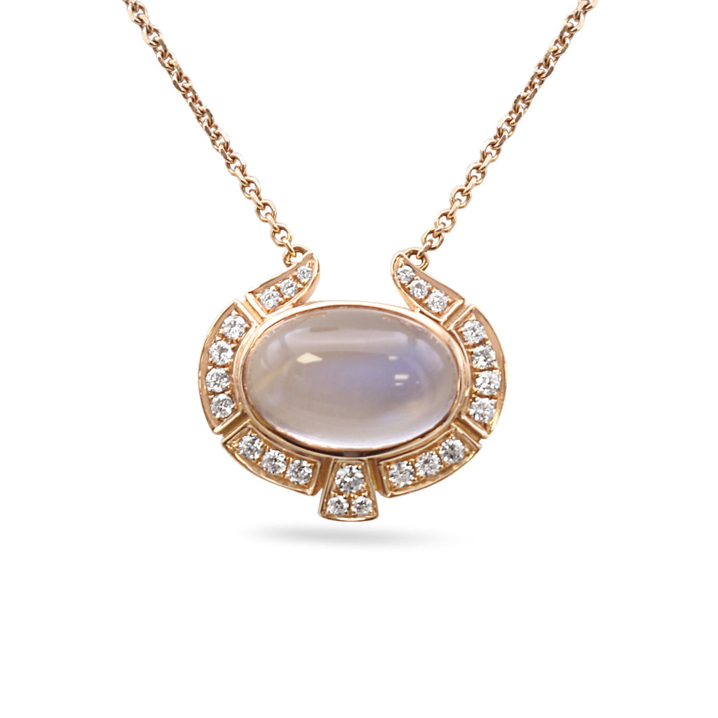 used Boodles Moonstone & Diamond Necklace - 18ct Rose Gold