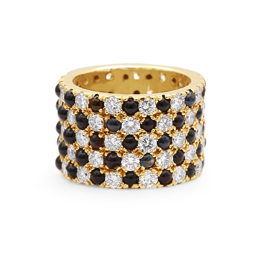 used Boodles Onyx & Diamond Lattice Design Ring - 18ct Yellow Gold