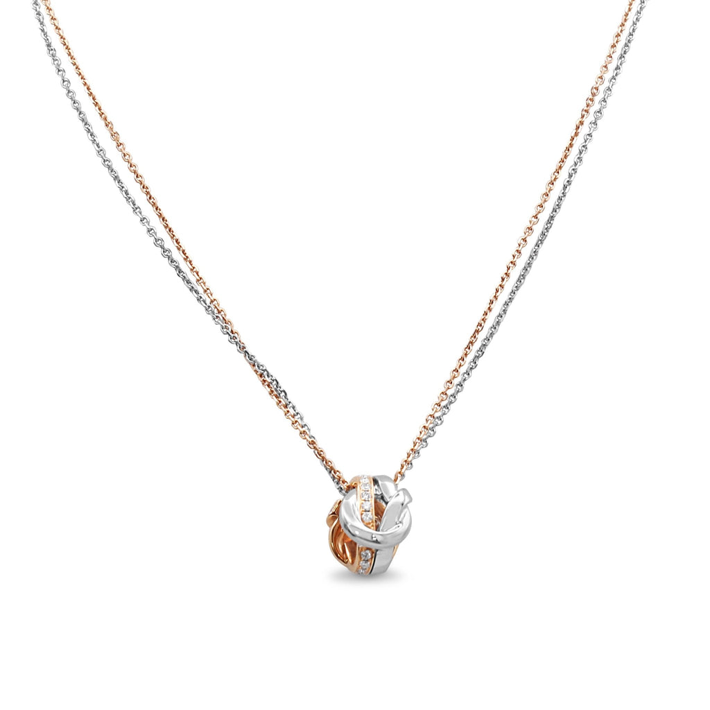 used Boodles The Knot Diamond Pendant Necklace - 18ct White & Rose Gold