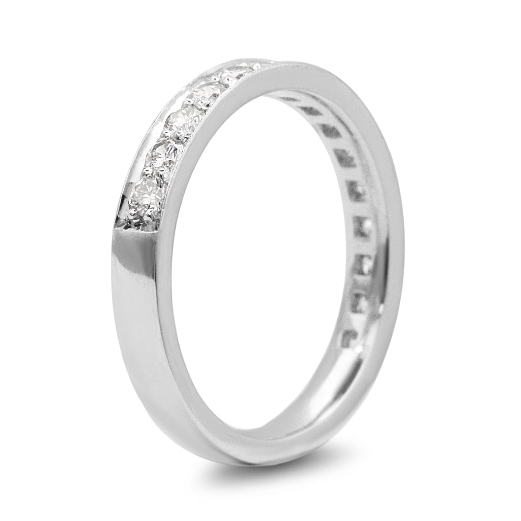 used Brilliant Cut Diamond Half Eternity Ring - Platinum