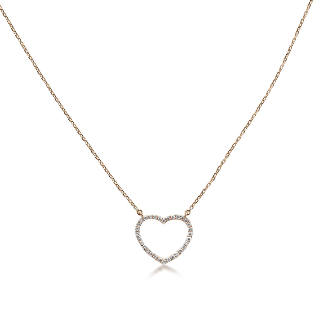used Brilliant Cut Diamond Heart Pendant On Necklace