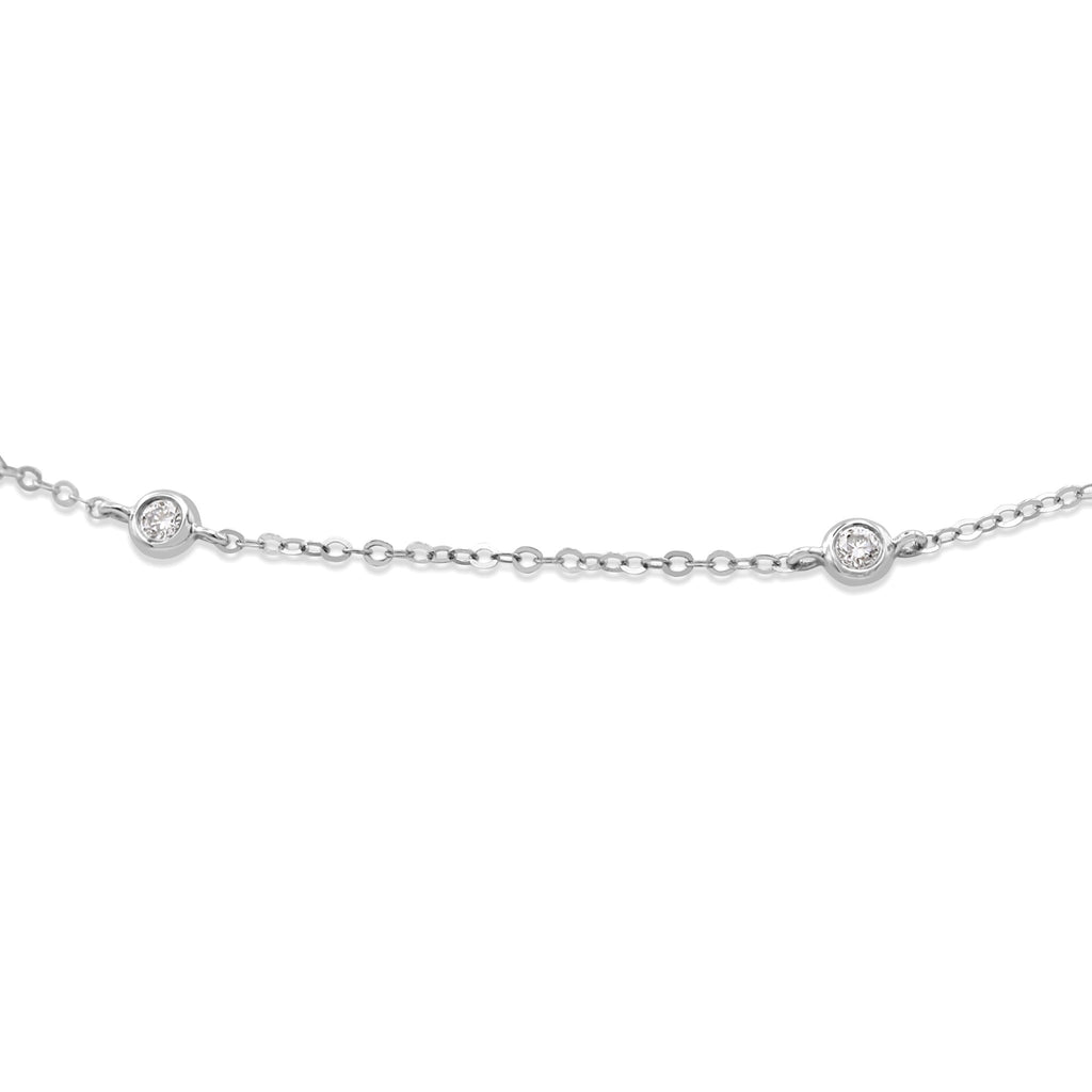 used Brilliant Cut Diamond Trace Link Necklace - 18ct White Gold