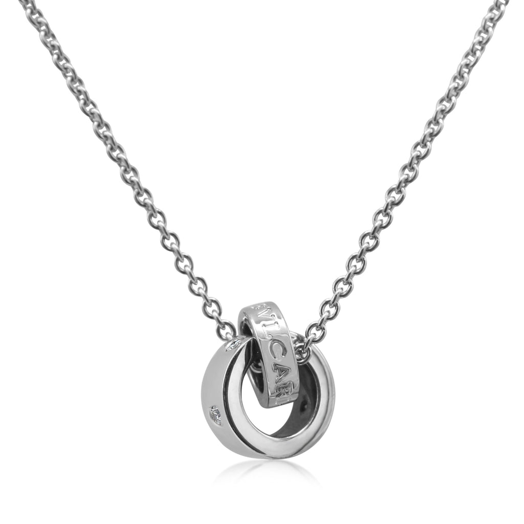 used Bvlgari 18ct Diamond Set Pendant On 17" Necklace