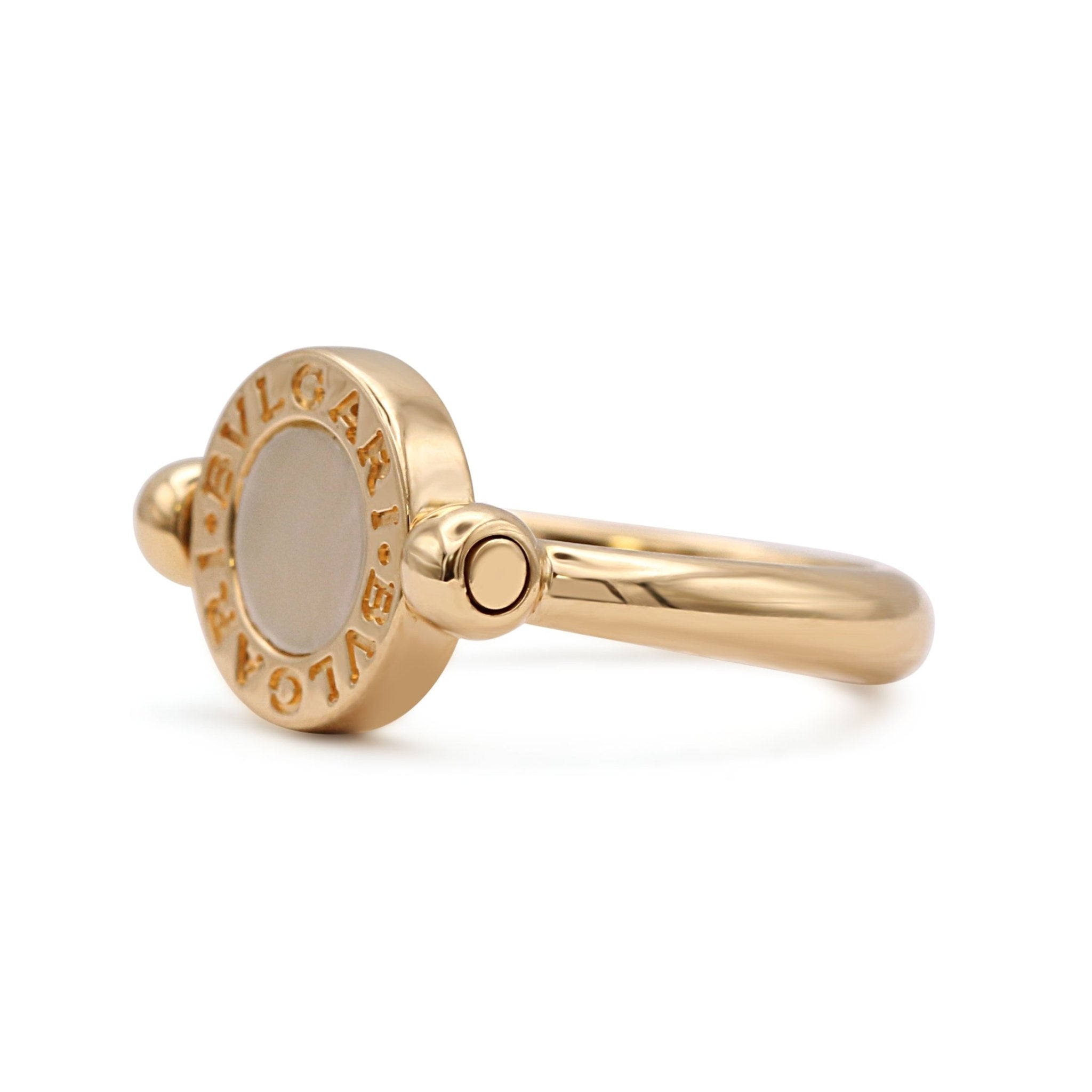 BVLGARI BVLGARI Yellow Flip Ring Set With Onyx Mother-Of-Pearl