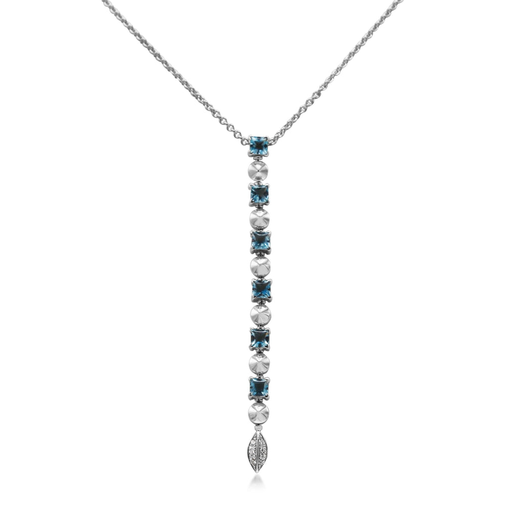 used Bvlgari Lucea Blue Topaz & Diamond Necklace
