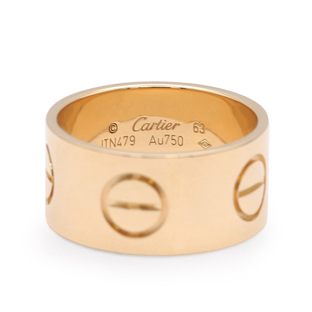 used Cartier 11mm Love Ring Size 63 - 18ct Yellow Gold