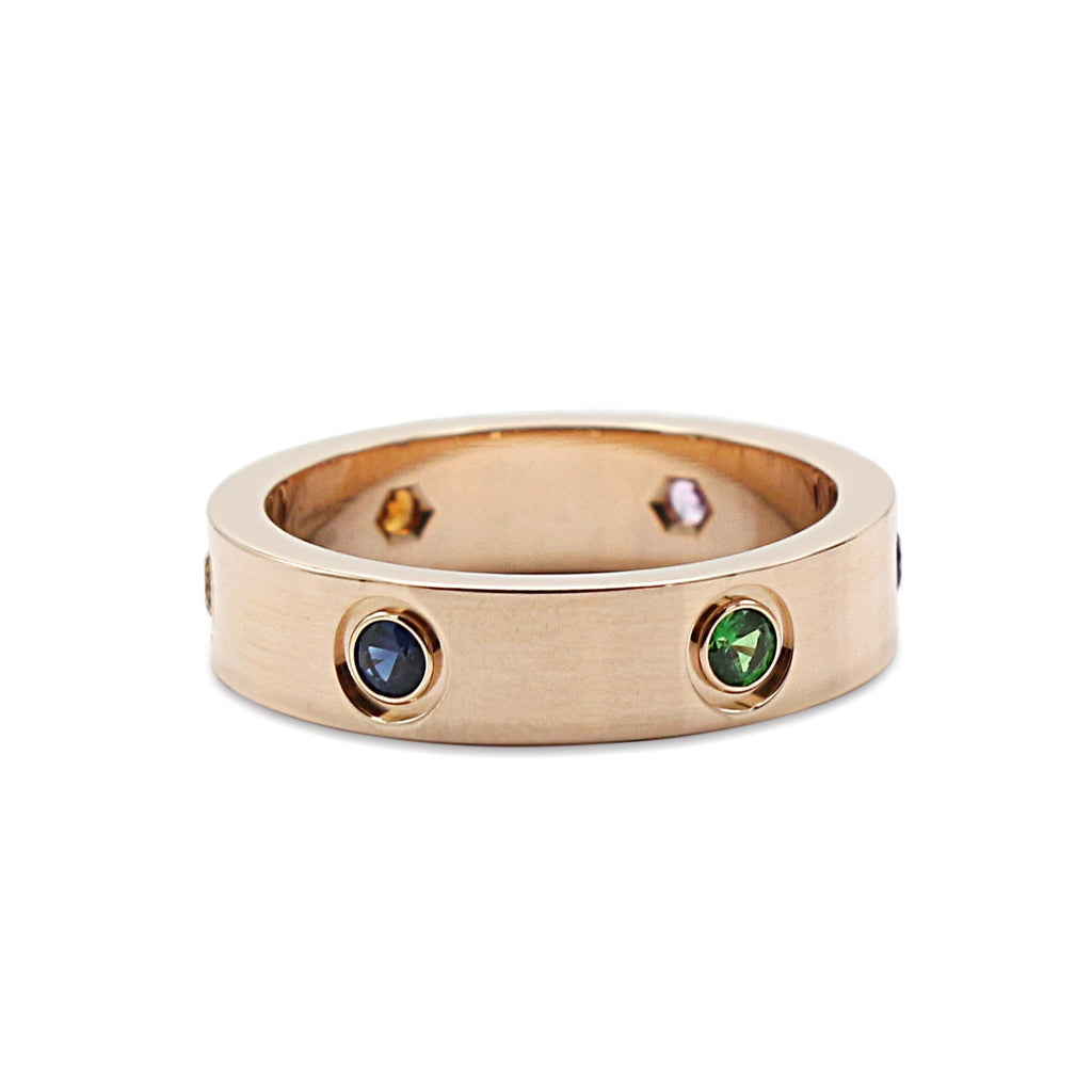 used Cartier 18ct Rose Gold Multi Gem Love Ring - Size 60