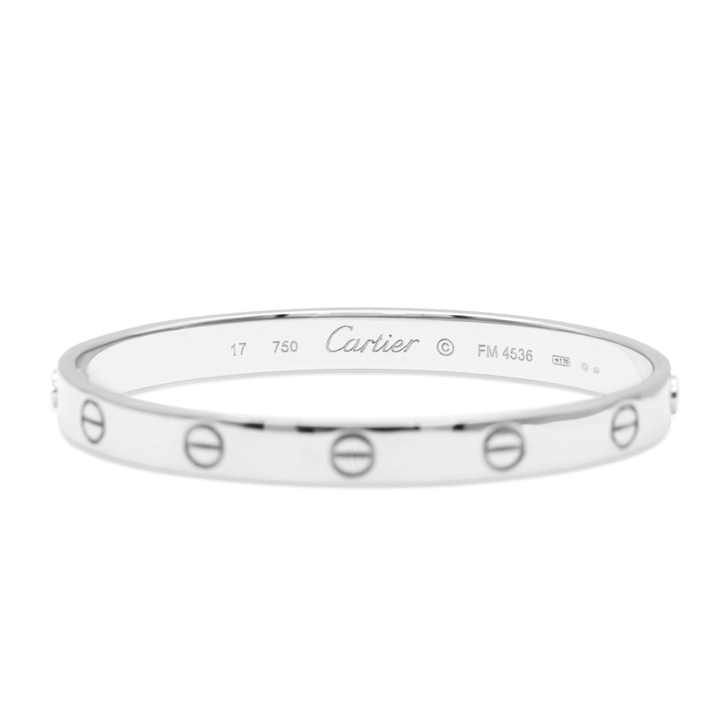 used Cartier Love Bangle Size 17 - 18ct White Gold