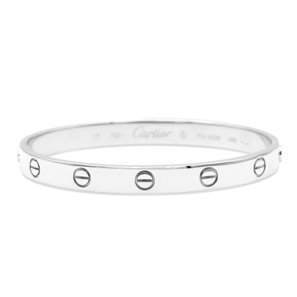 used Cartier Love Bangle Size 17 - 18ct White Gold
