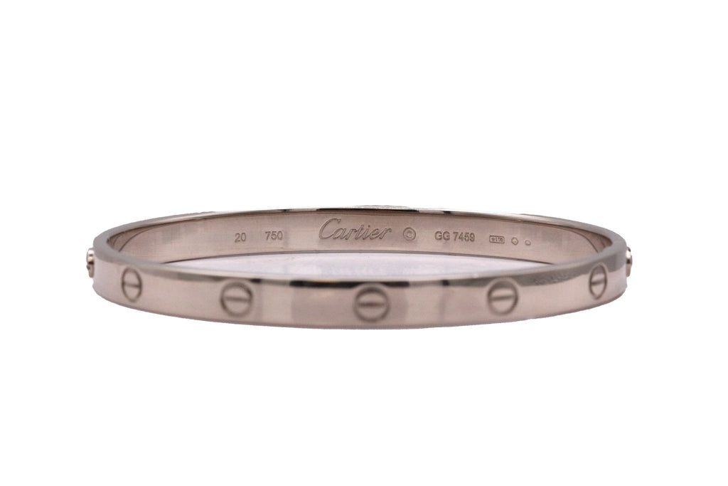 used Cartier Love Bangle Size 20 - 18ct White Gold