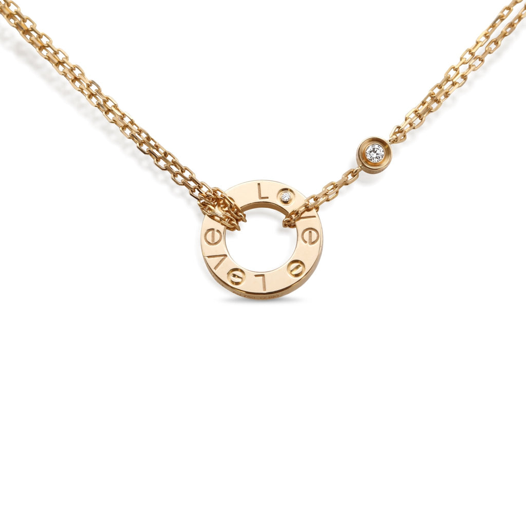 used Cartier Love Necklace, 2 Diamonds - 18ct Yellow Gold