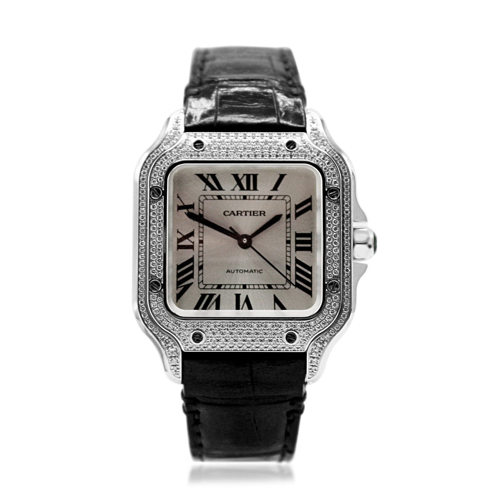 used Cartier Santos Diamond Set Automatic Watch - Model 4190