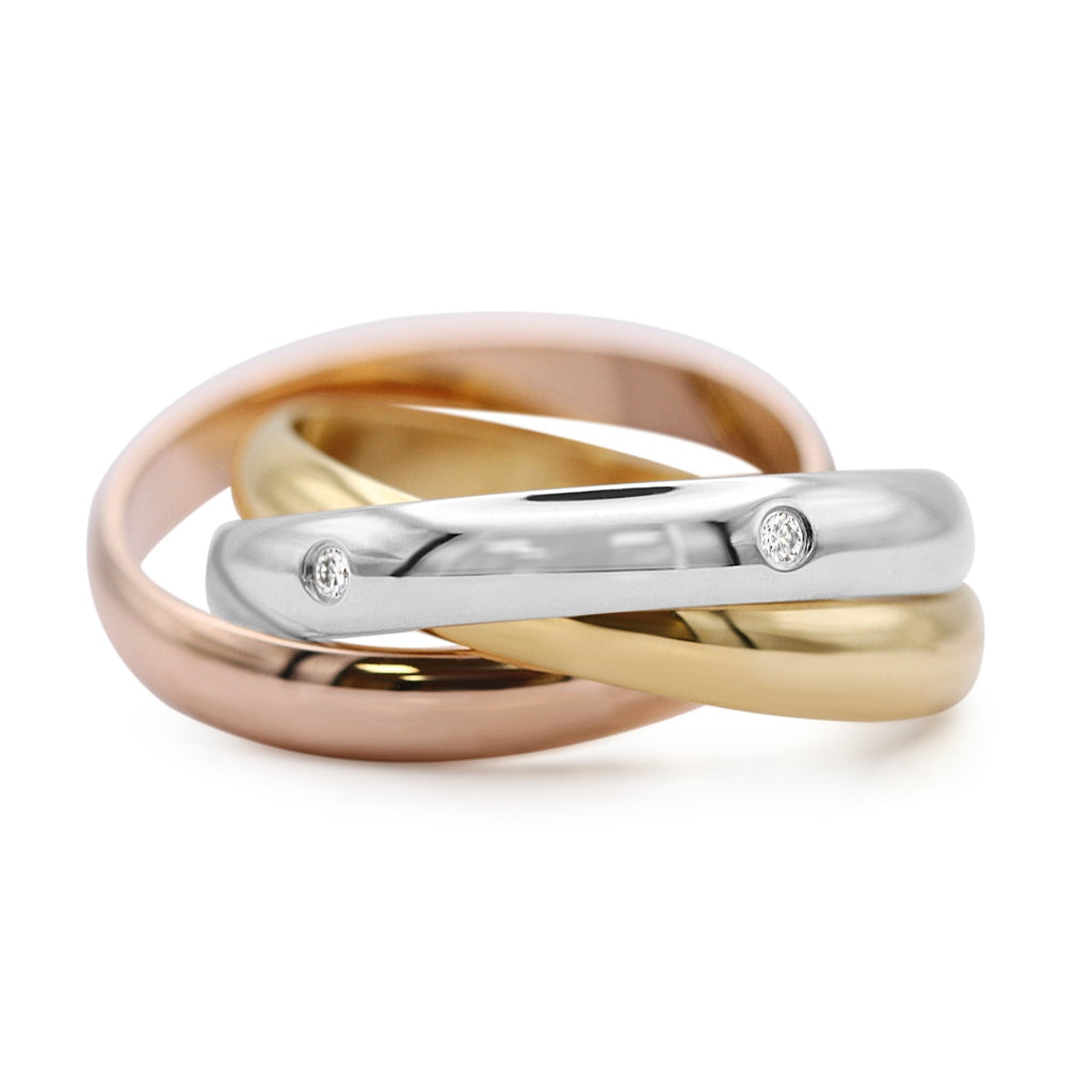 used Cartier Trinity ring, Medium Model - 18ct Three Colour Gold Size 54