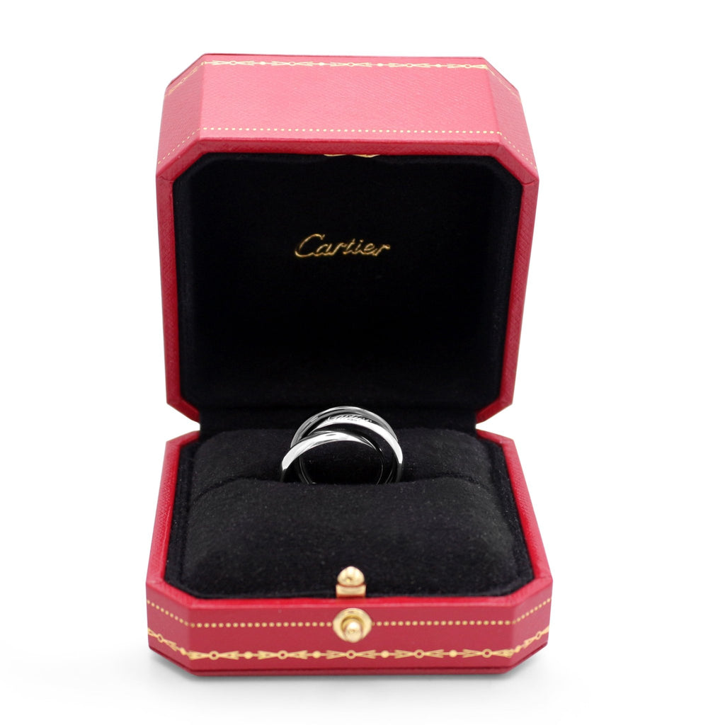 used Cartier Trinity ring, Medium model - White Gold & Ceramic Size 54