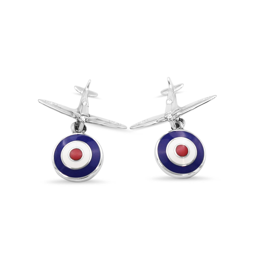 used Chain Link Spitfire Plane Cufflinks - Sterling Silver