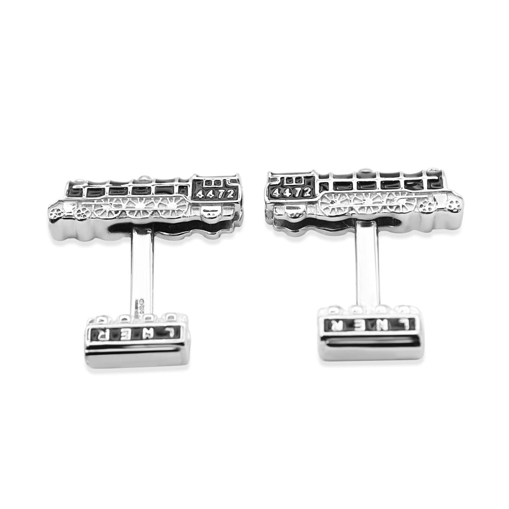 used Chain Link Train Cufflinks - Sterling Silver