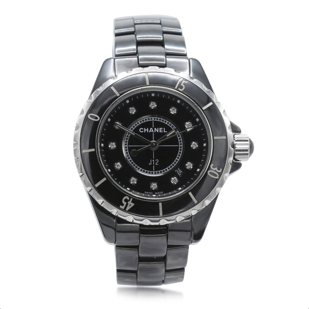 used Chanel J12 33mm Black Ceramic Quartz Watch - Ref: H1625