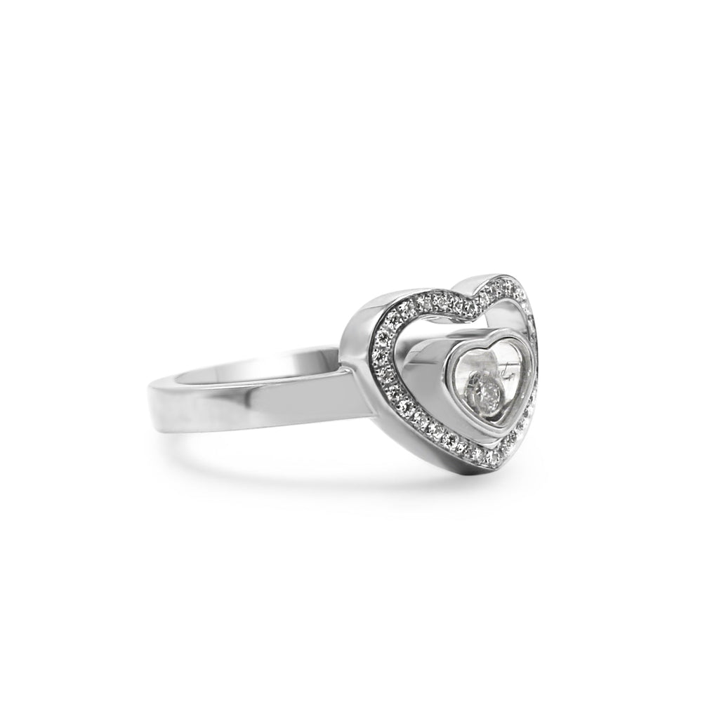 used Chopard 18ct White Gold Happy Diamond Heart Ring