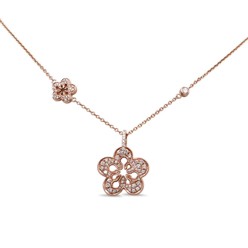 used Diamond Blossom Pendant Necklace By Boodles - 18ct Rose Gold