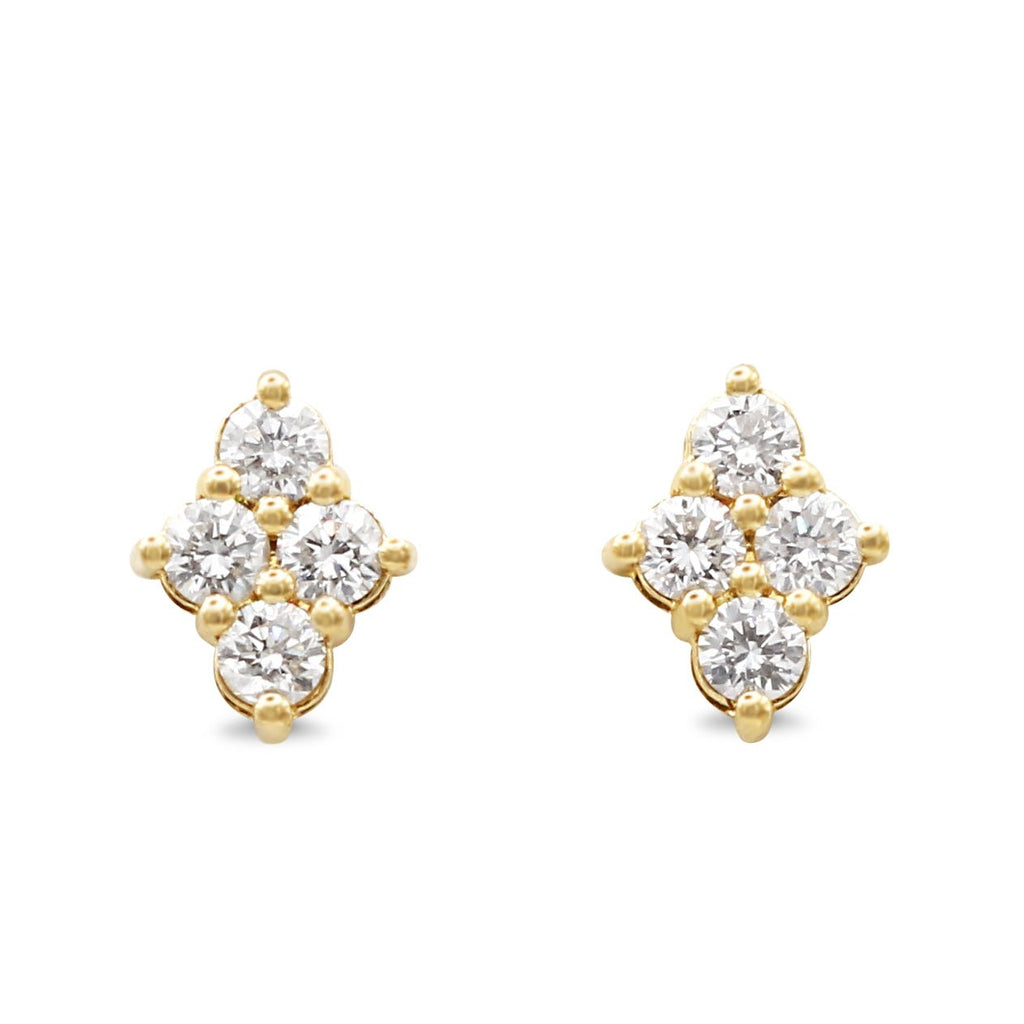 used Diamond Cluster Earrings - 18ct Yellow Gold
