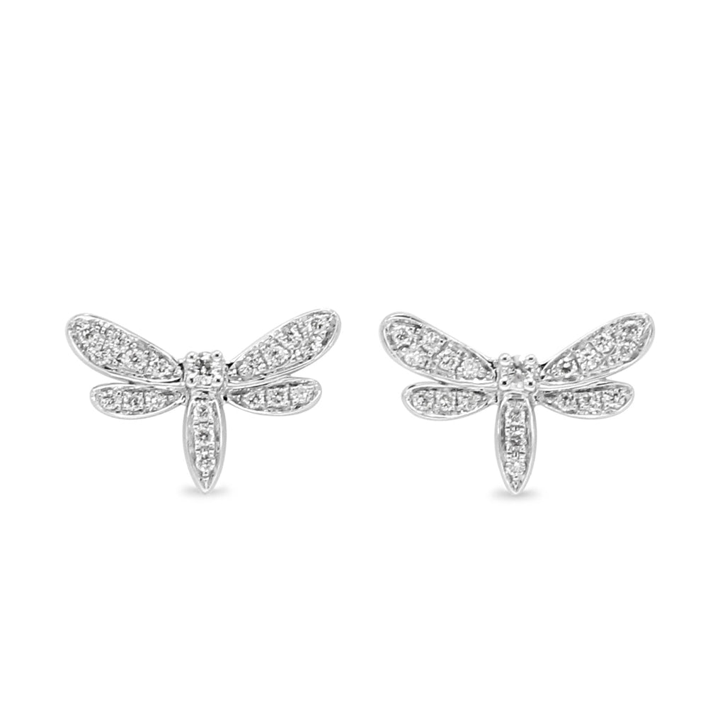 used Diamond Dragonfly Studs - 18ct White Gold