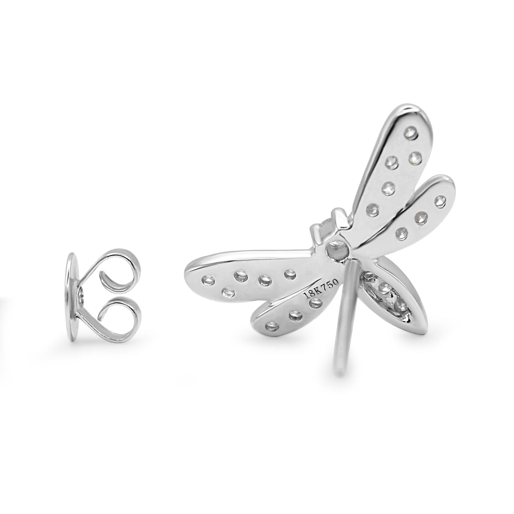 used Diamond Dragonfly Studs - 18ct White Gold
