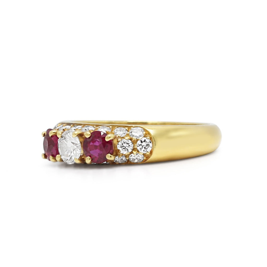 used Diamond & Ruby Ring - 18ct Yellow Gold