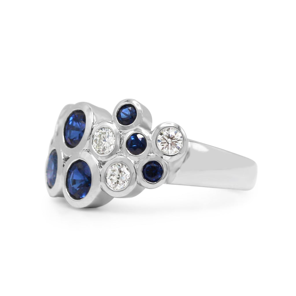 used Diamond & Sapphire 'Bubbles' Dress Ring - 18ct White Gold