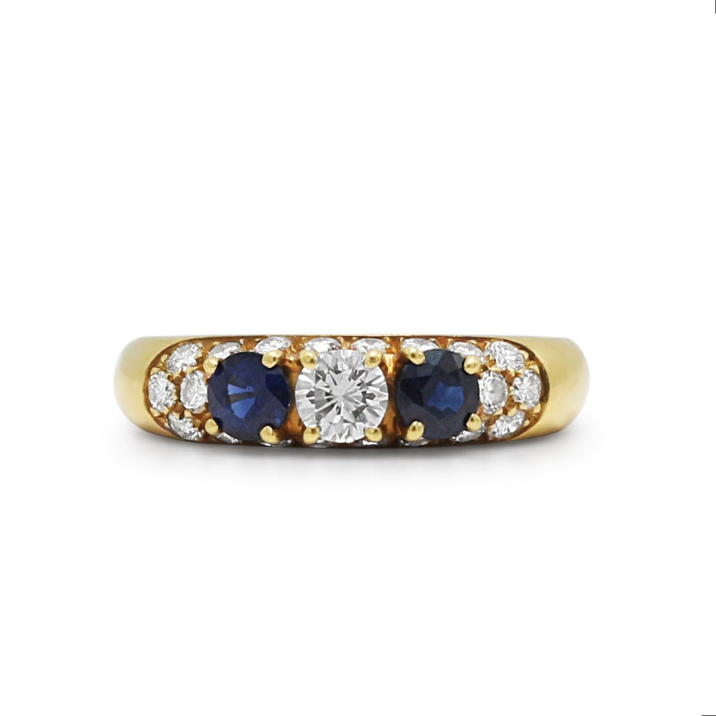 used Diamond & Sapphire Ring - 18ct Yellow Gold