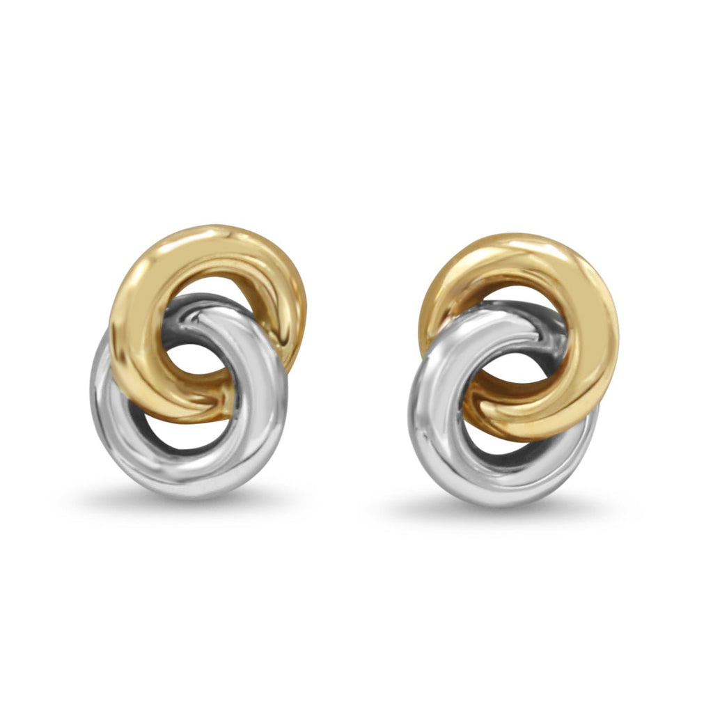 used Double Circle Earrings - 9ct Yellow, White Gold