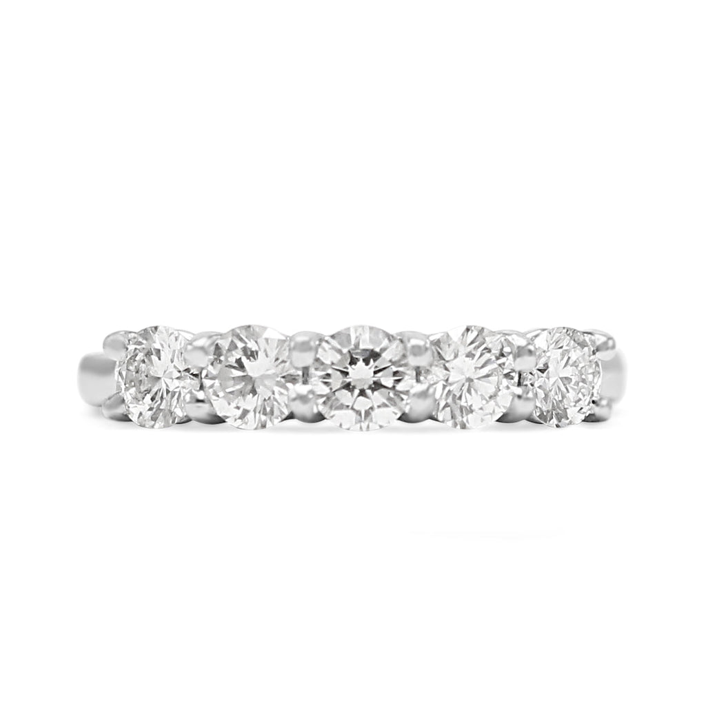 used Five Stone Brilliant Cut Diamond Ring - Platinum