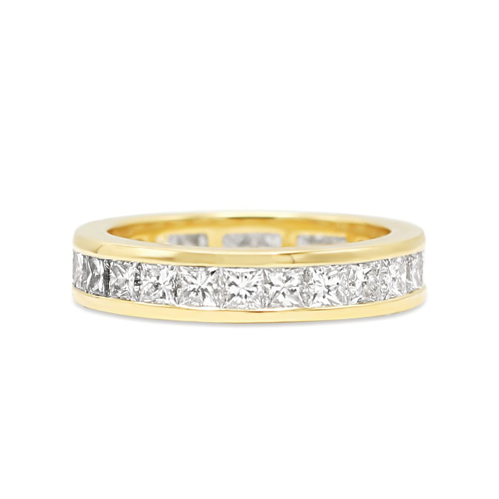 used Full Eternity Ring Princess Cut Diamond - 18ct Yellow Gold