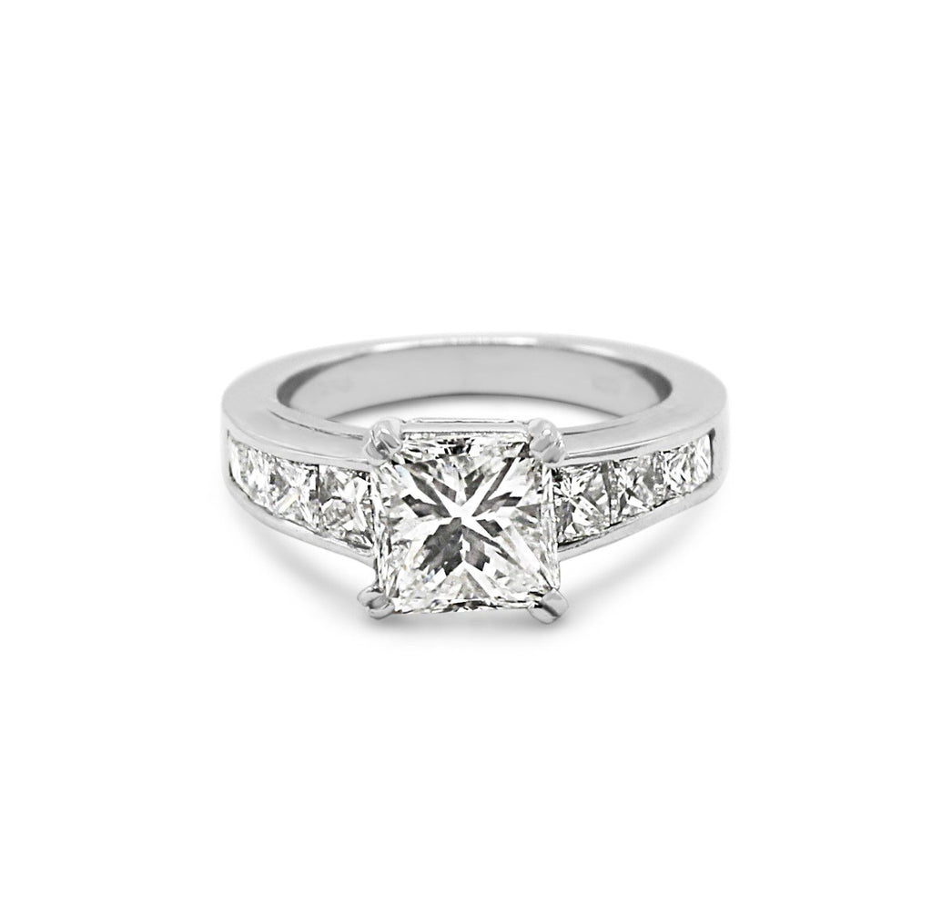 used GAGTL Certificated Square Brilliant Diamond Ring by David Morris