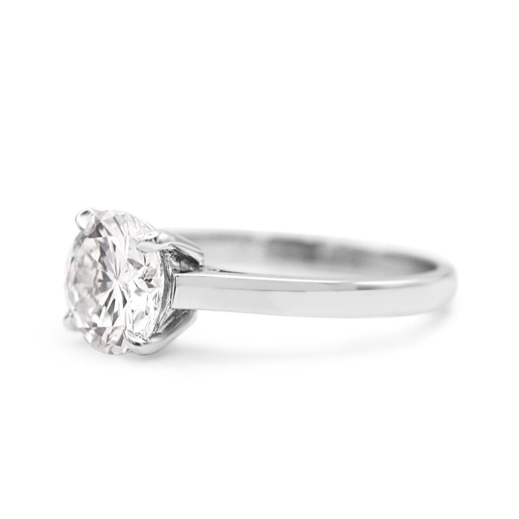 used GCS Certicated Brilliant Cut Solitaire Diamond Ring - Platinum