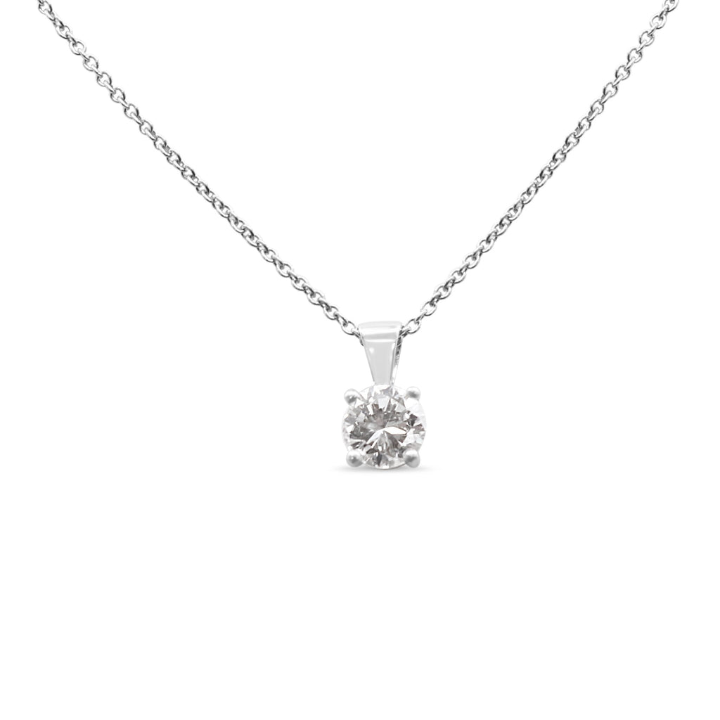 used GCS Certificated 1.61ct Round Brilliant Diamond Pendant Necklace