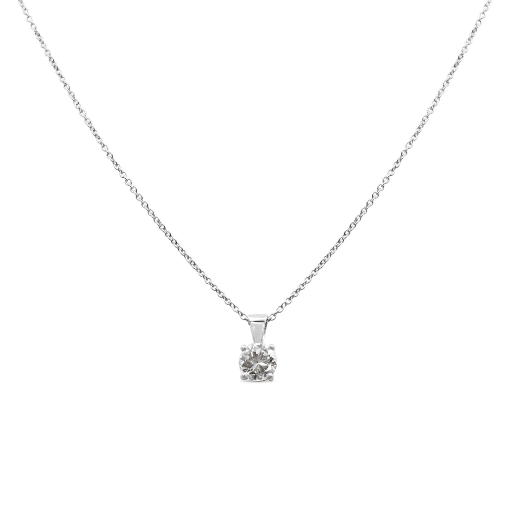 used GCS Certificated 1.61ct Round Brilliant Diamond Pendant Necklace