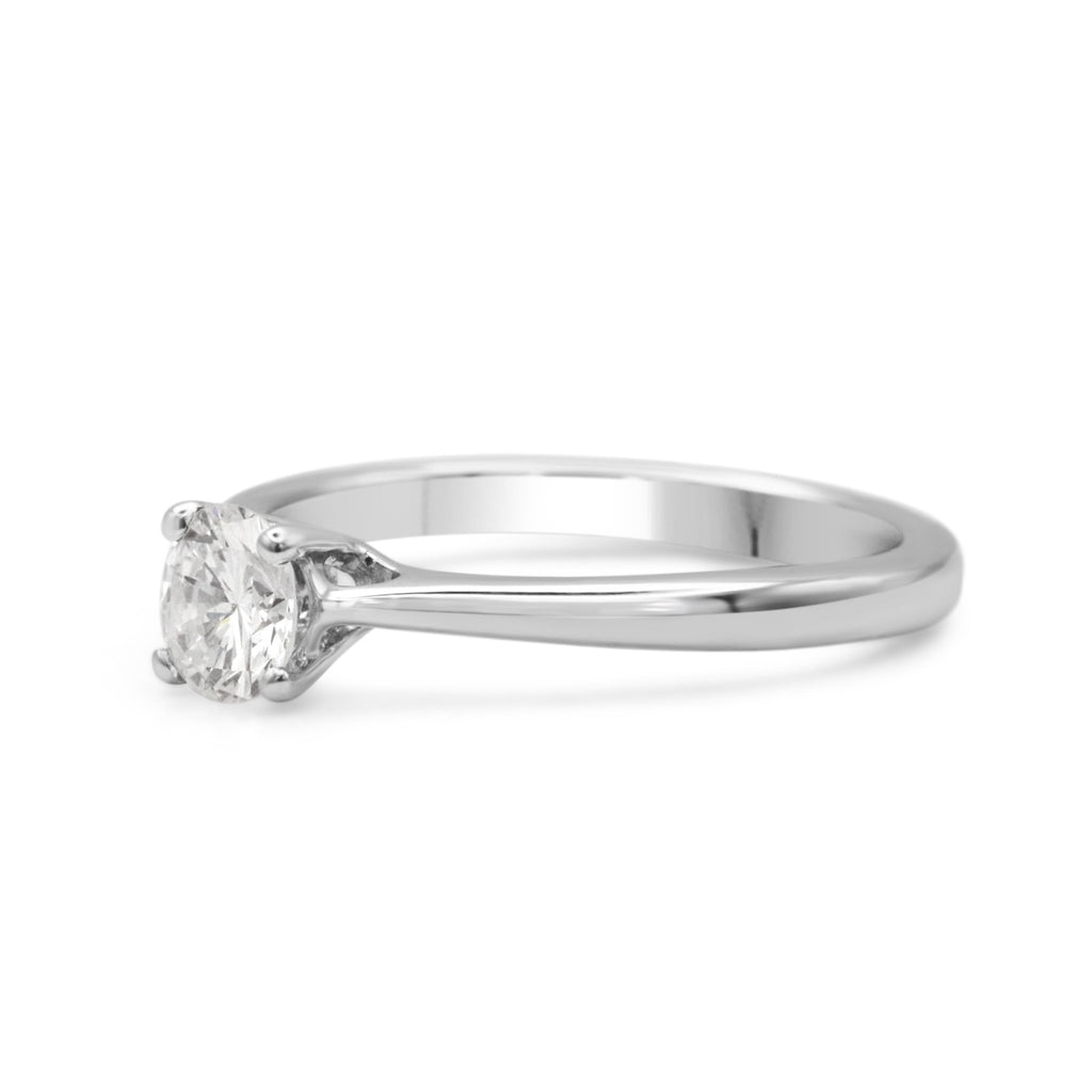 used GCS Certificated Solitaire Brilliant Cut Diamond Ring - 18ct White Gold