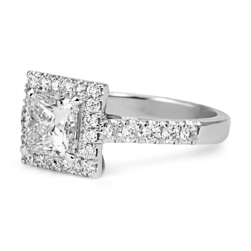 used GCS Certified 1.48ct Princess Cut Diamond Ring