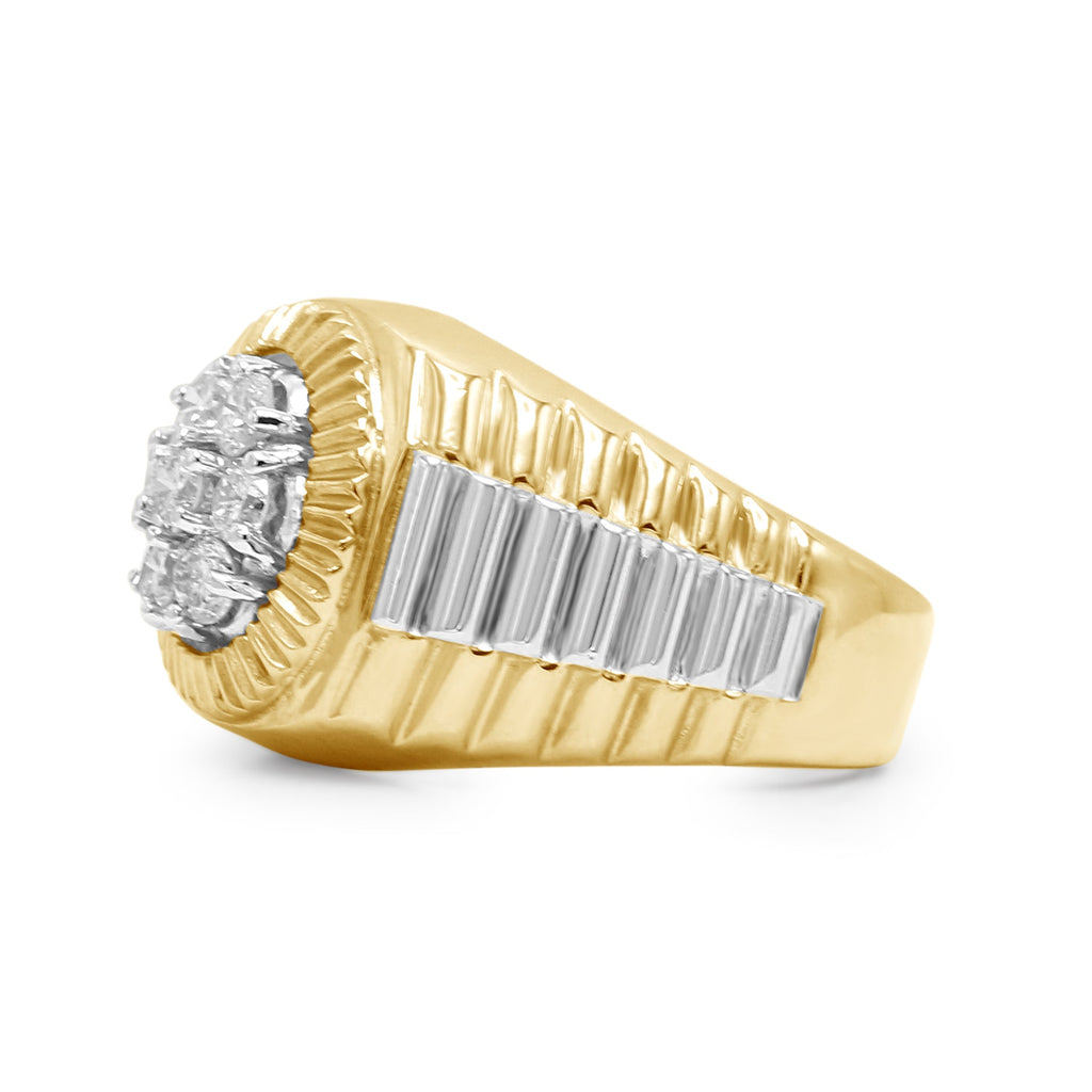 used Gents Diamond Ring - 14ct Two Colour Gold