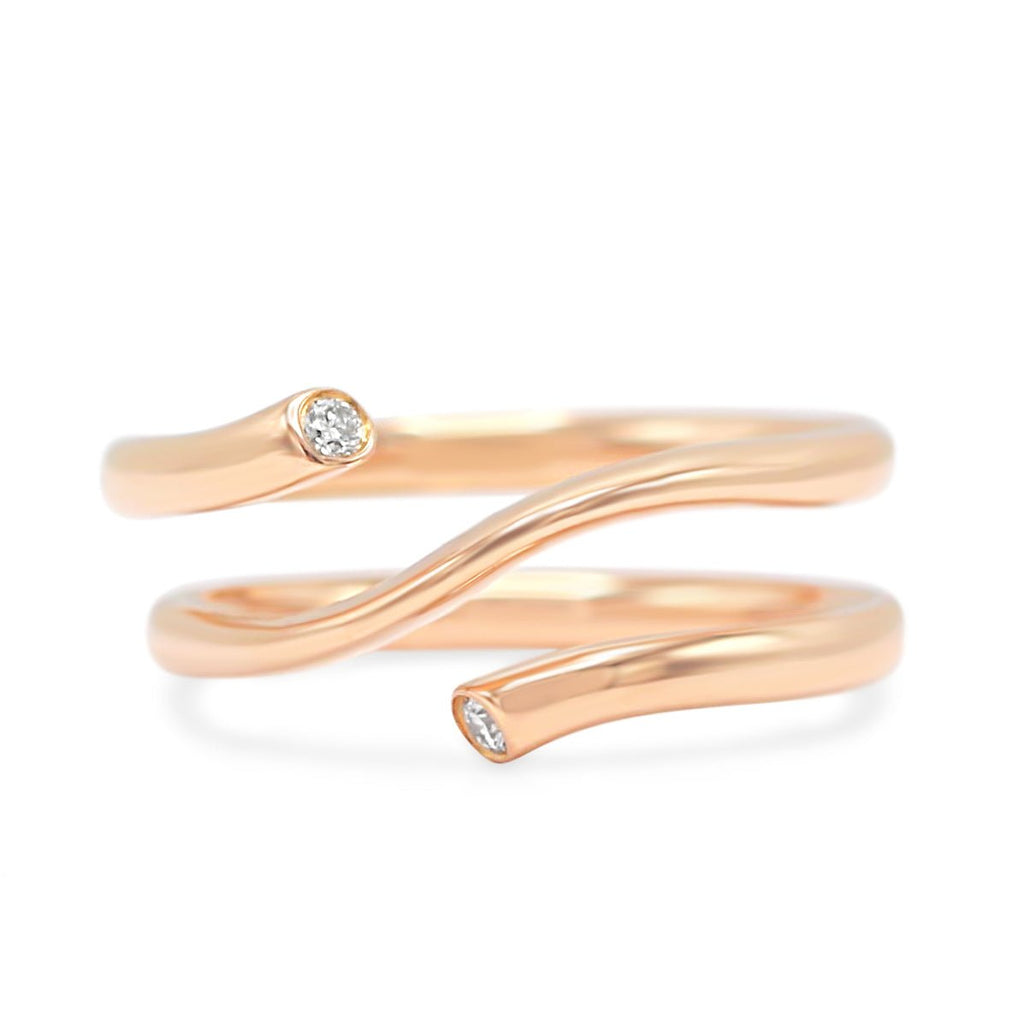 used Georg Jensen Magic Ring With Diamonds Size 51 - 18ct Rose Gold