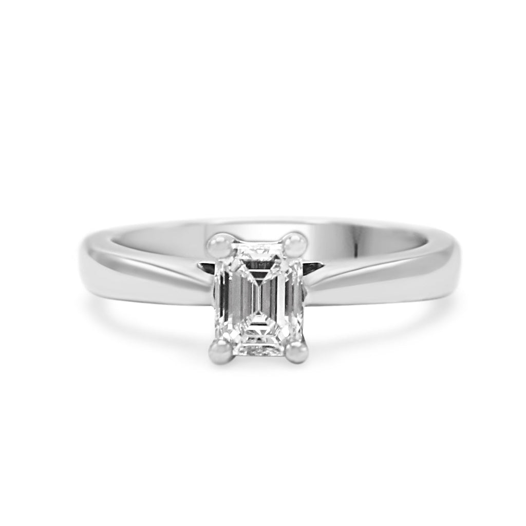 used GIA Certificated 0.50ct Emerald Cut Diamond Ring in Platinum