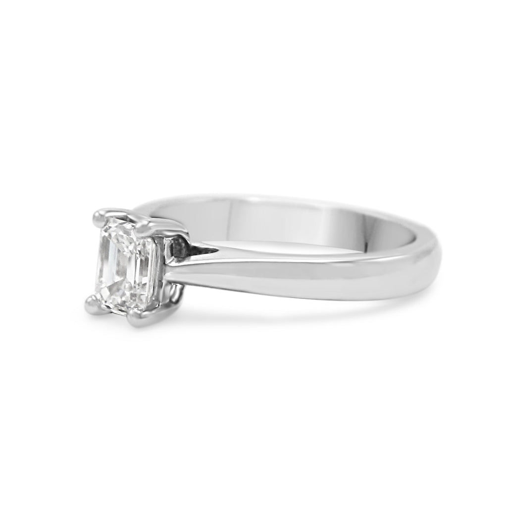 used GIA Certificated 0.50ct Emerald Cut Diamond Ring in Platinum