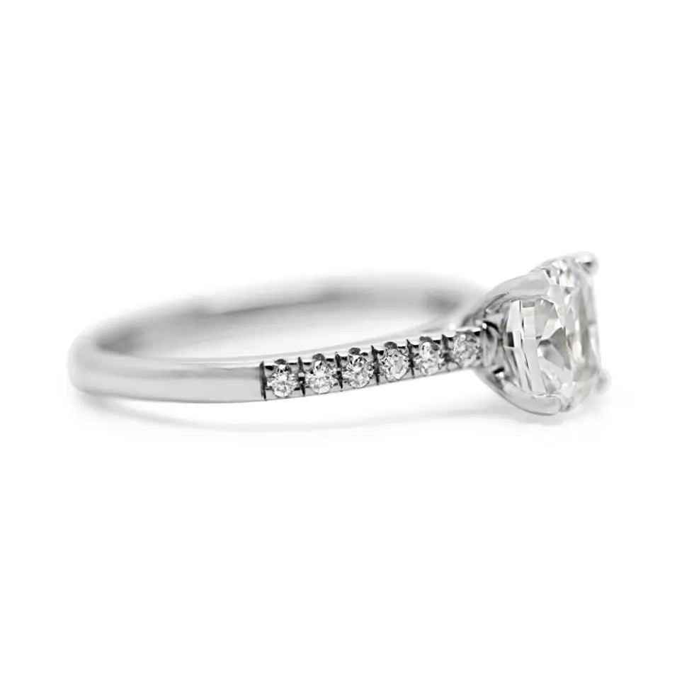 used GIA Certificated 1.57ct Cushion Cut Diamond Ring