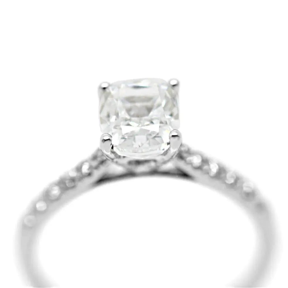 used GIA Certificated 1.57ct Cushion Cut Diamond Ring