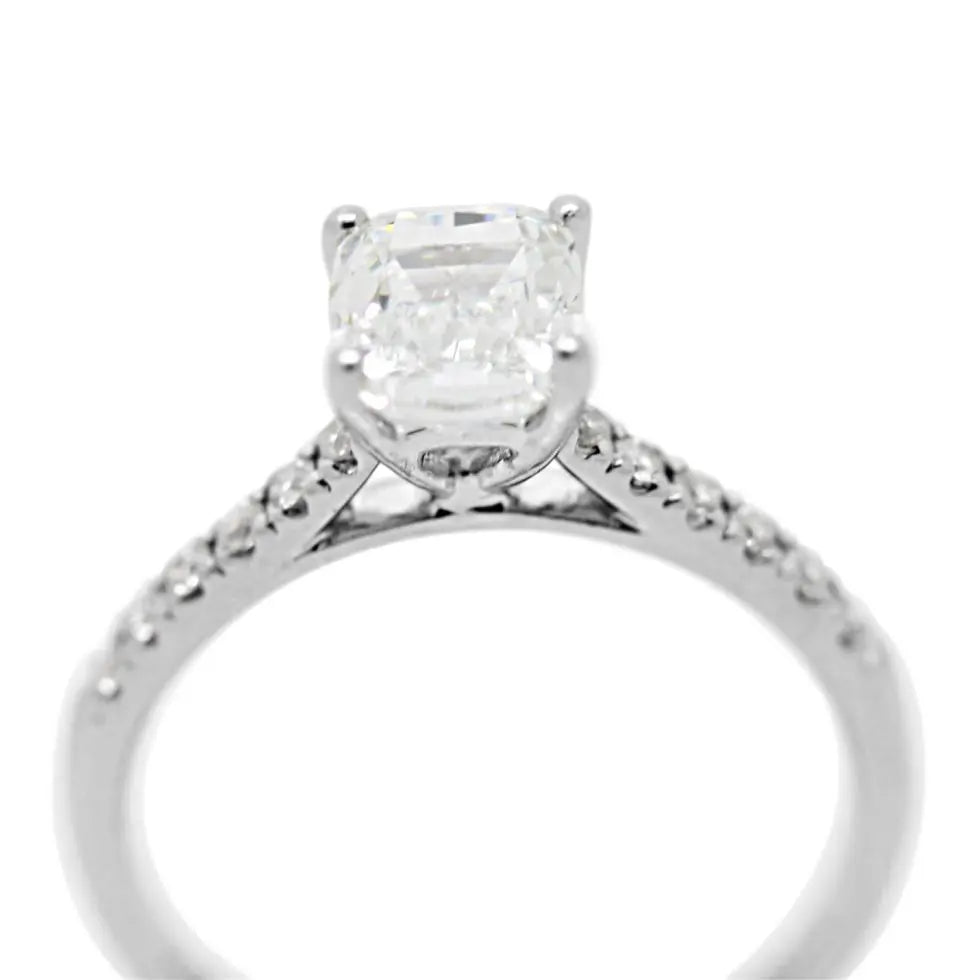 used GIA Certificated 1.57ct Cushion Cut Diamond Ring