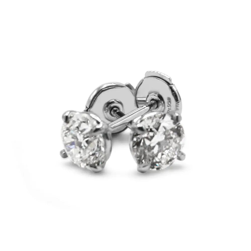 used GIA Certificated Brilliant Cut Solitaire Diamond Earrings