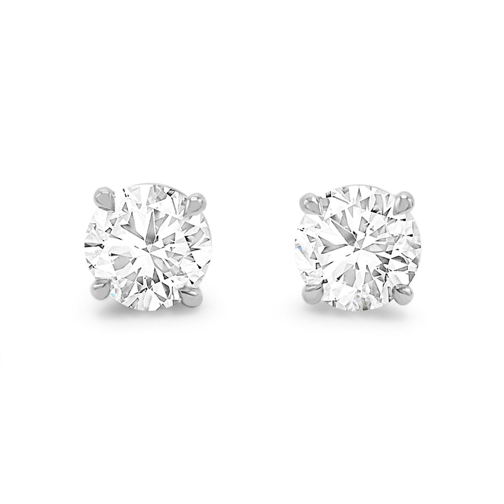 used GIA Certificated Brilliant Cut Solitaire Diamond Earrings