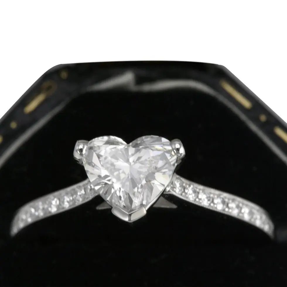used GIA Certificated Heart Brilliant Cut Solitaire Diamond Ring 1.02ct