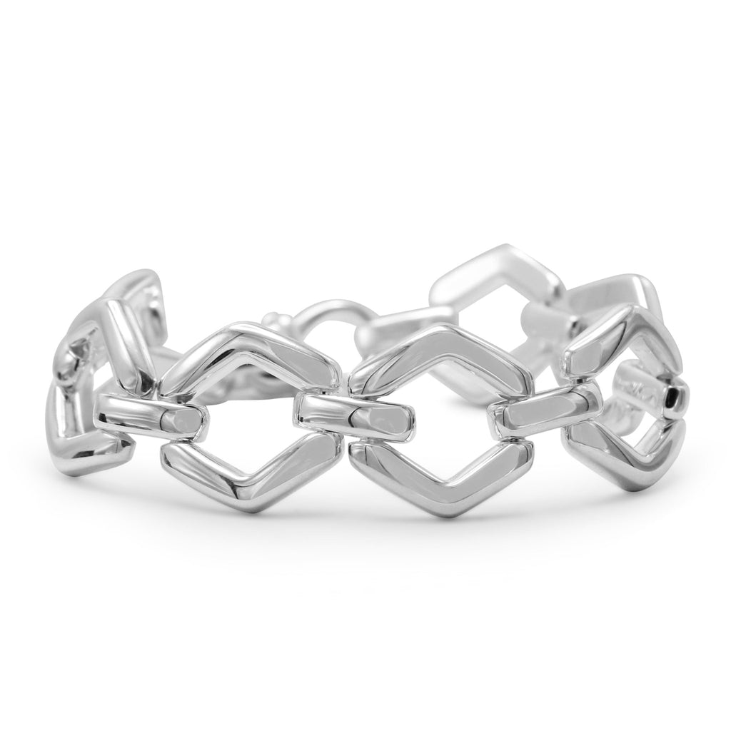 used Hexagonal 8" Link Bracelet - Sterling Silver